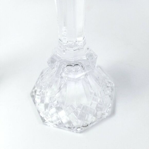 Wedding Centerpiece Candle Lite Candlestick Crystal Clear Glass 7.5" USA Lot 2 - Picture 2 of 6